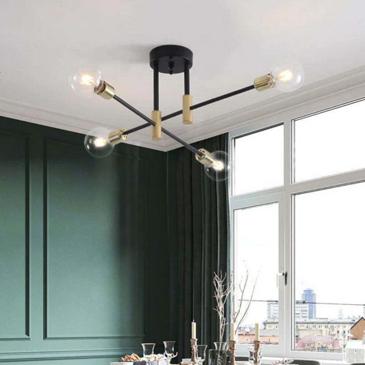 Elegante LED-Deckenleuchte, stilvolle Wohnzimmerlampe, moderne Beleuchtung für ein luxuriöses Ambiente.