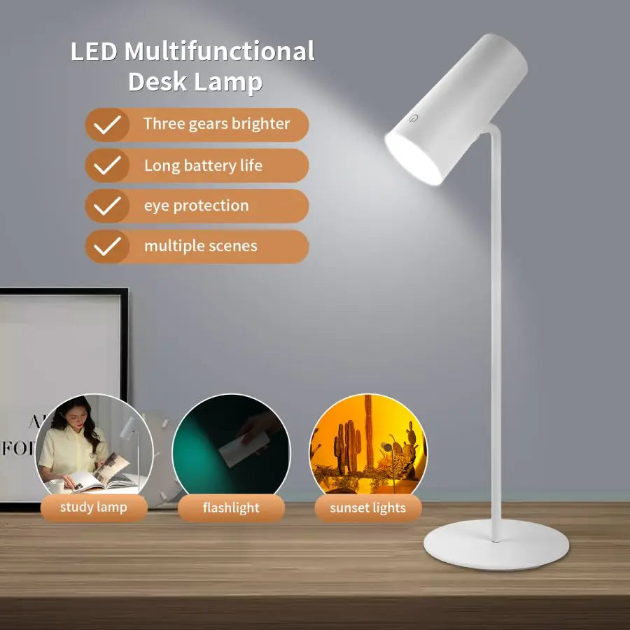 Moderne LED-Schreibtischlampe mit Touch-Dimmung. Augenschonendes, helles Licht ideal zum Lesen & Arbeiten.