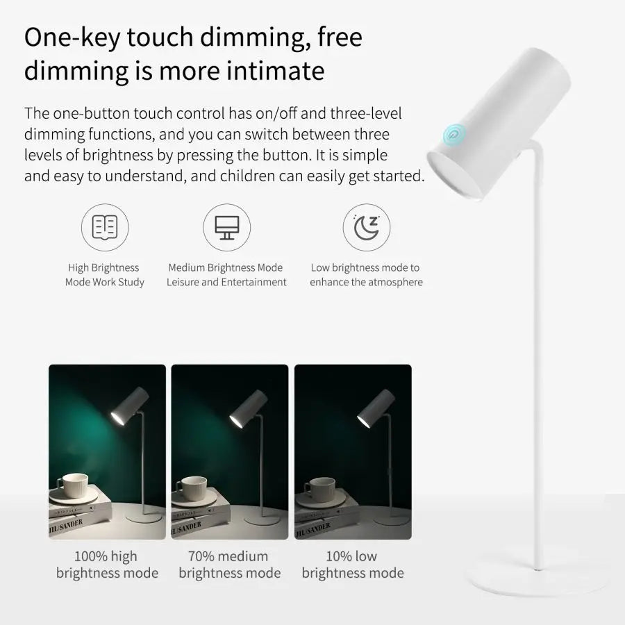 Kabellose LED-Nachttischlampe mit Dimmfunktion. Schafft stimmungsvolles, augenschonendes Licht für den Abend.