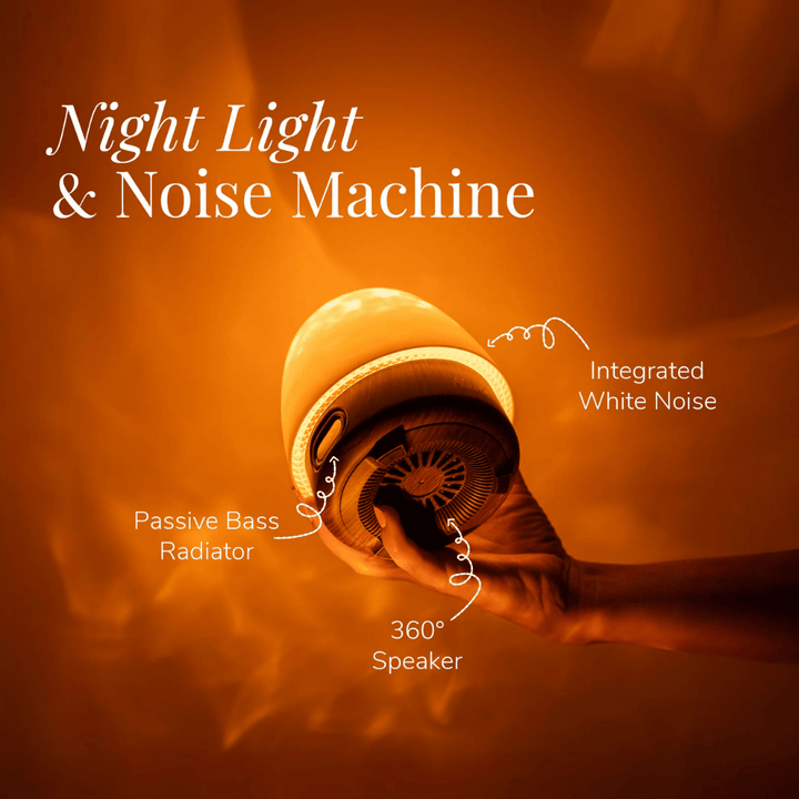LED Stimmungslicht mit Sleep Timer und Bluetooth Lautsprecher, perfekt für entspannte Abende im Schlafzimmer.