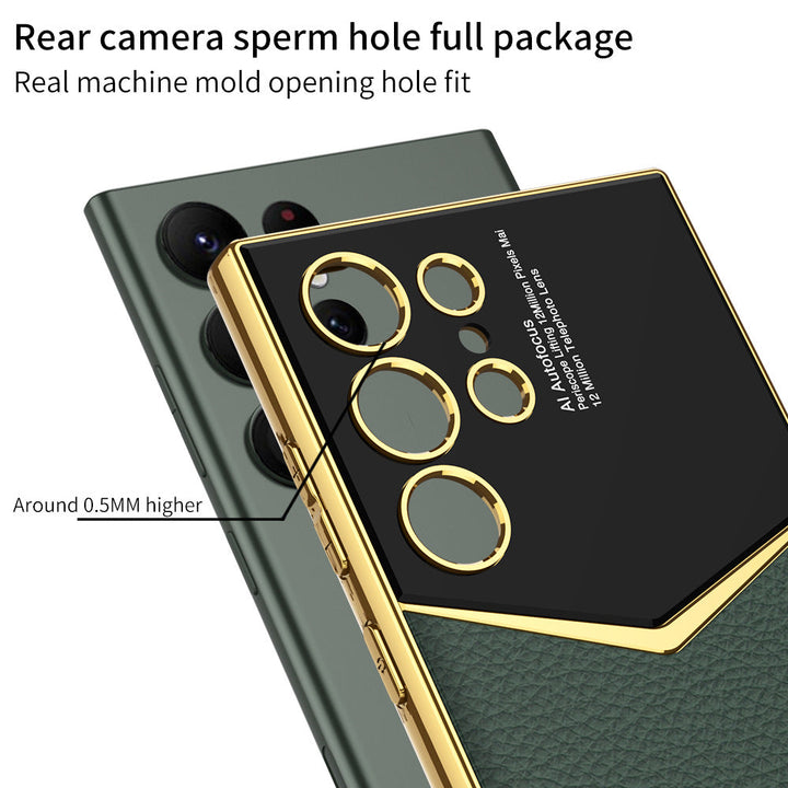 Elegante Leder Handyhülle für Samsung Galaxy Ultra. Stoßfest, kratzfest, hochwertiger Schutz für Ihr Smartphone.