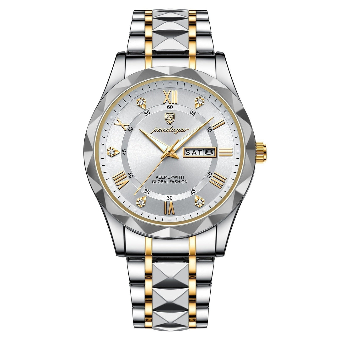 Die LumiSteel Herrenuhr, ein klassischer Zeitmesser für Herren, kombiniert Edelstahl und Präzision.