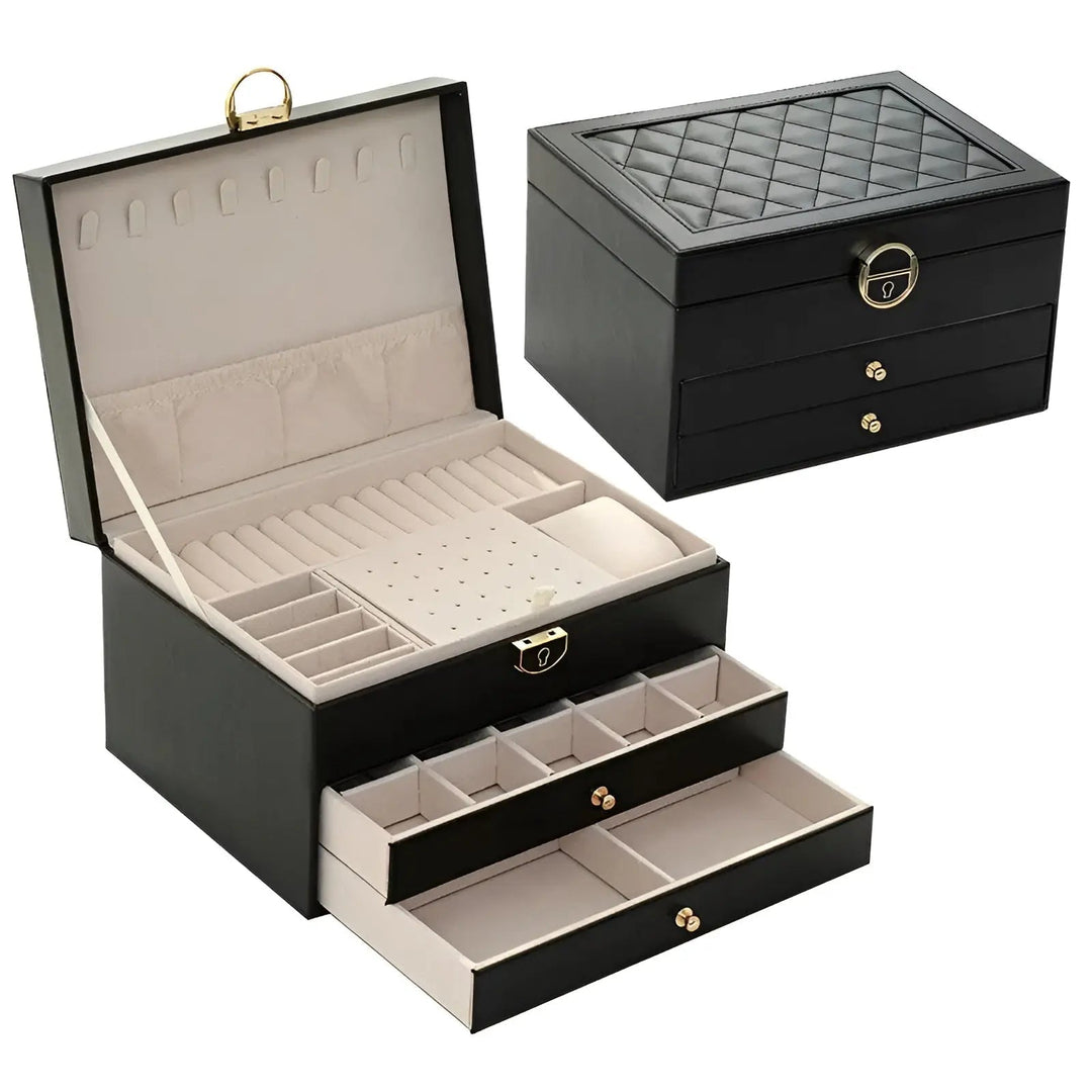Hochwertige PU-Leder Schmuckaufbewahrungsbox, ein elegantes Geschenk für Liebhaber von Ordnung und Stil.