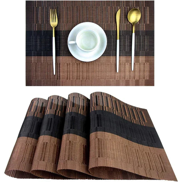 Elegante, moderne PVC-Tischsets für den Esstisch. Waschbar, hitzebeständig und stilvolle Tischdeko im Esszimmer.