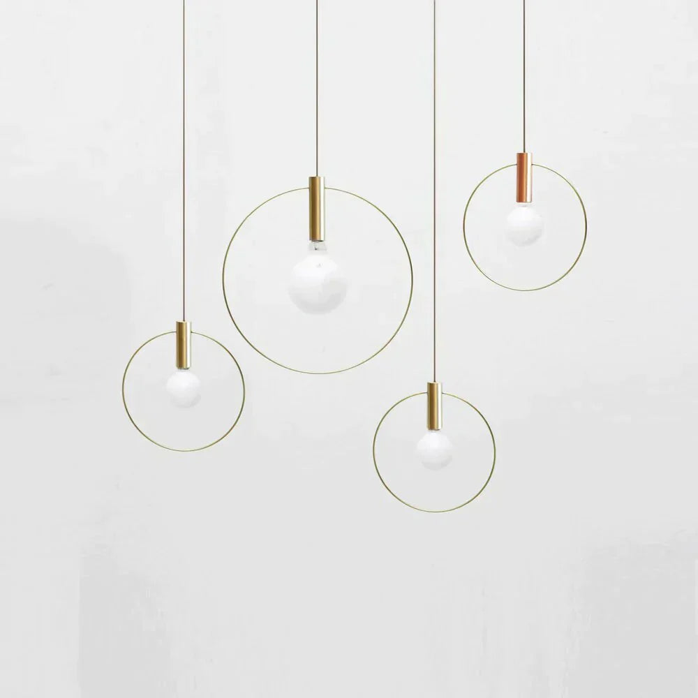 Elegante Nordic Ring-Pendelleuchte, modernes Industriedesign, goldene Deckenleuchte für Wohnzimmer & Restaurant.