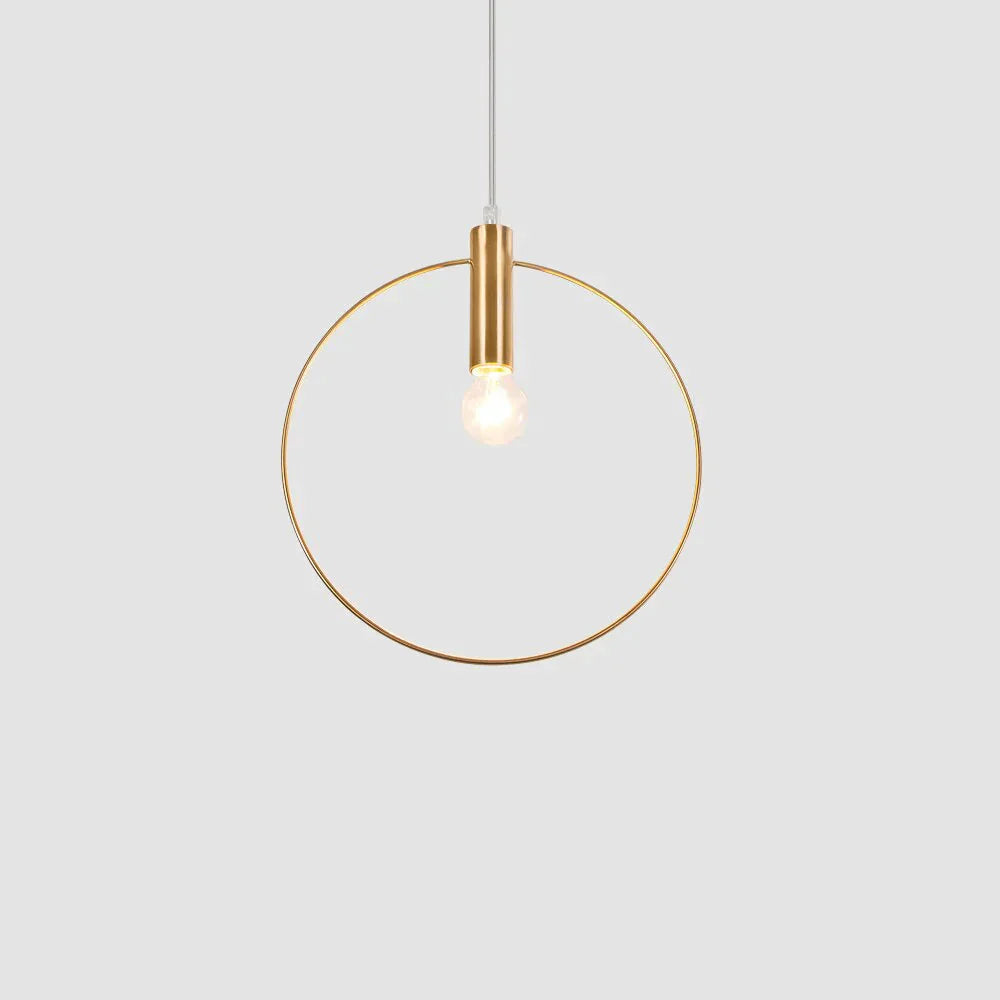 Moderne, elegante goldene Nordic Ring-Pendelleuchte, perfekte Deckenleuchte für stilvolles Industriedesign.