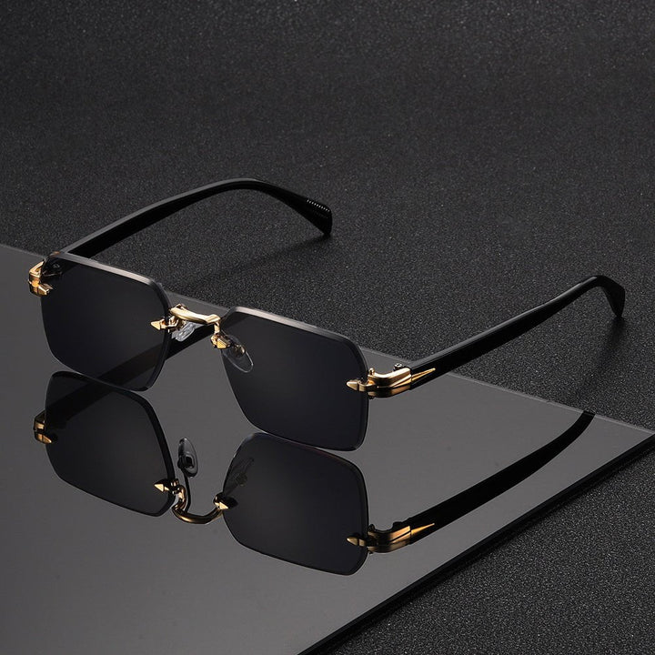 Moderne randlose Herrenbrille, minimalistisch und elegant für einen stilvollen Business-Auftritt mit Komfort.