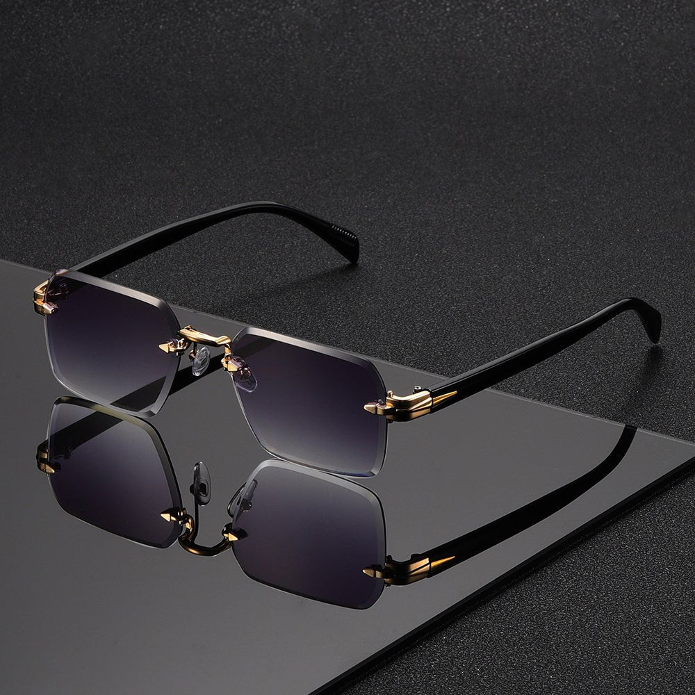 Vielseitige randlose Herrenbrille, elegant-minimalistisch; perfekt für Business, Alltag & gehobene Anlässe.