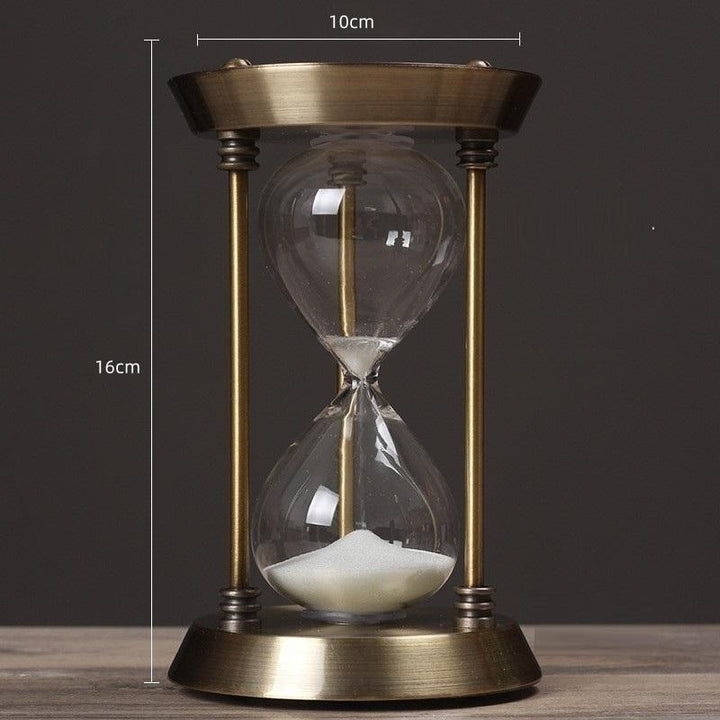 Handgefertigte Retro-Sanduhr in Bronze, ideal als Vintage-Desktop-Dekoration oder genauer Minuten-Timer für das Büro.