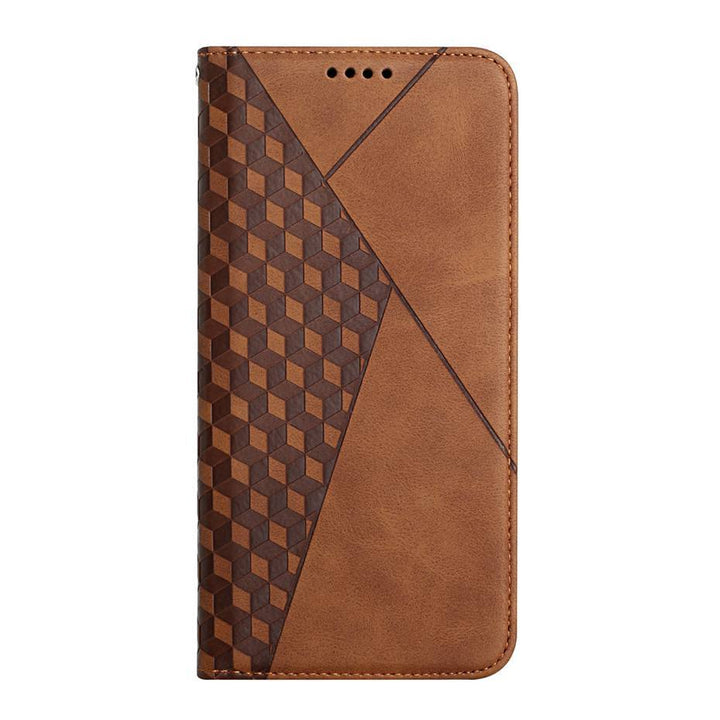 Schicke PU-Leder Handyhülle für Samsung Galaxy S20, stoßfest, mit Kartenfächern und edlem Rautendesign.