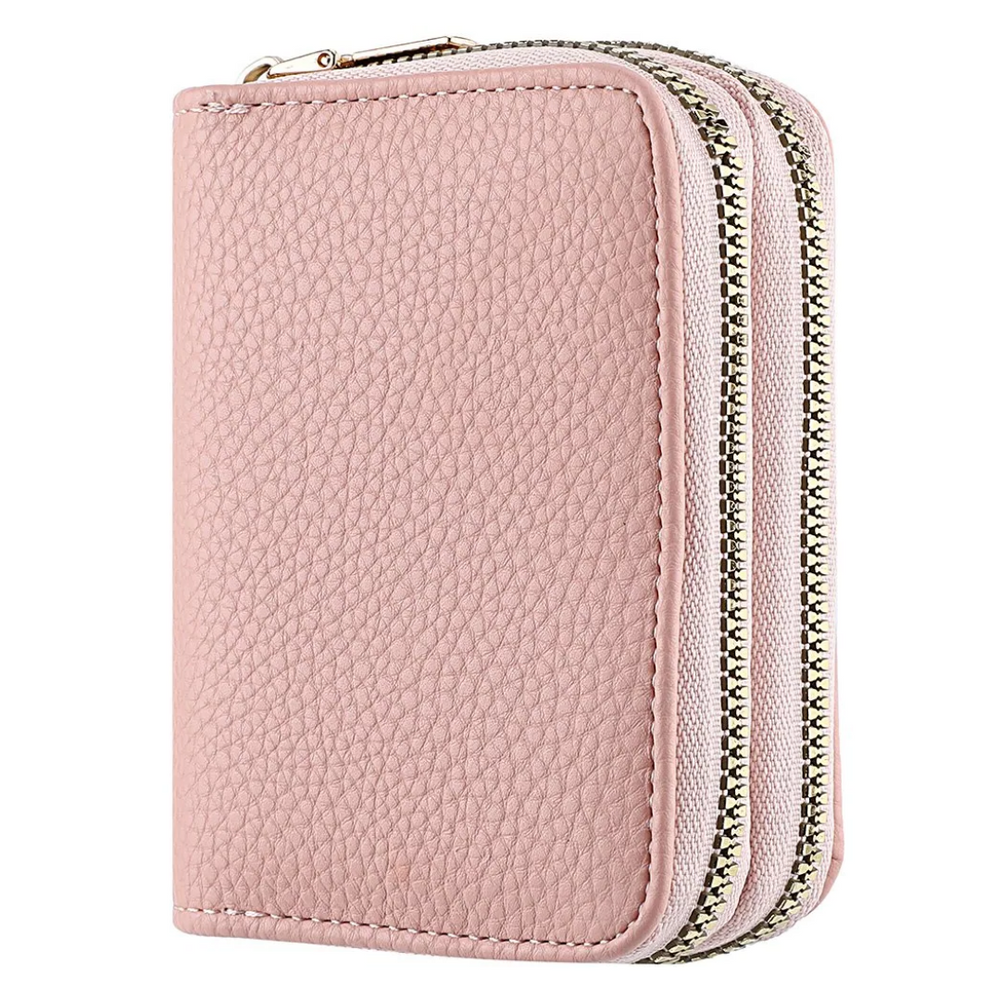 Modisches rosa Damen Lychee Portemonnaie. Stilvolles, kompaktes Accessoire & Geschenkidee.