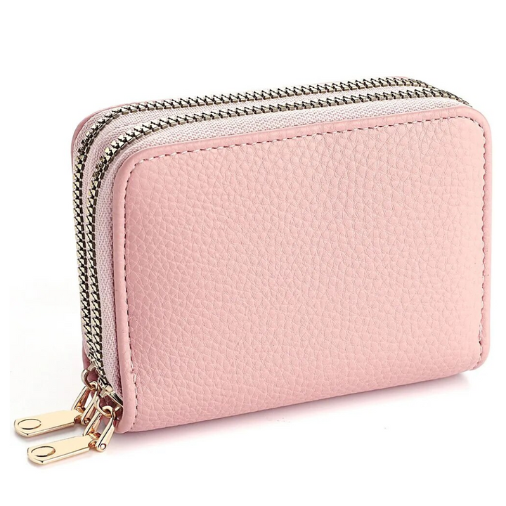 Lychee Damen Geldbörse. Organisiertes Kurzportemonnaie in eleganter Schwarz-Optik für Frauen.