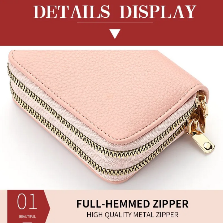 Rosa Lychee Geldbörse für Damen. Kompaktes Kurzportemonnaie, perfekt als Accessoire.