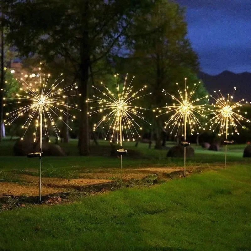 Dekorative LED Solar Gartenbeleuchtung mit einzigartigen Feuerwerks-Lichteffekten für stimmungsvolle Garten Deko.