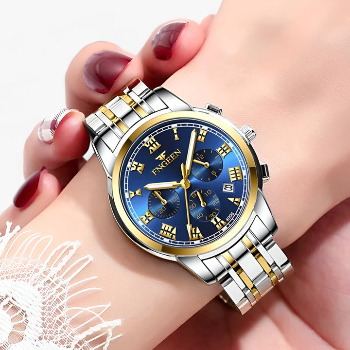 Elegante Titan Damenuhr Clémence mit Leuchtzifferblatt, zeitloses Design, perfekt als edles Accessoire.