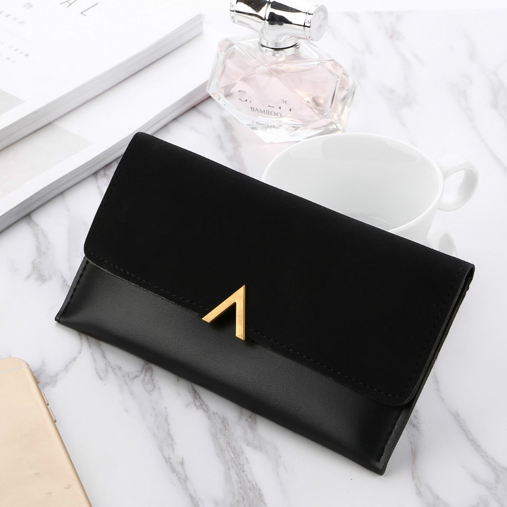 Elegante unisex lange Geldbörse mit Goldverschluss. Perfekt für den Alltag und besondere Anlässe.