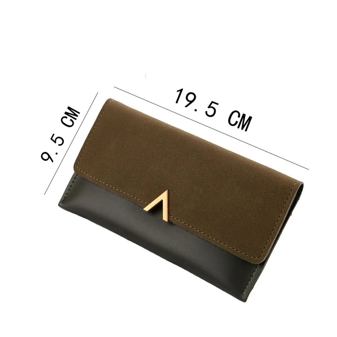 Unisex lange Geldbörse mit glänzendem Goldverschluss, elegant und funktional, für jeden Anlass.
