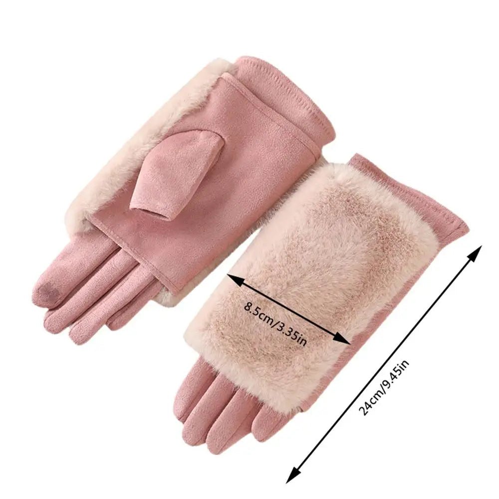 Nahaufnahme eleganter schwarzer Unisex Winterhandschuhe mit Touchscreen-Fingern für maximalen Komfort.