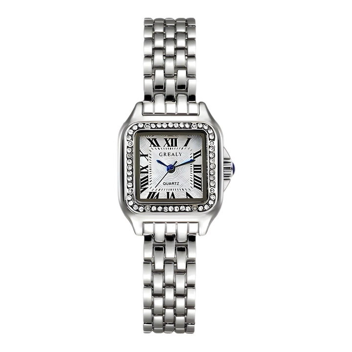 Silberne Vintage Quarz-Damenuhr, ein eleganter Zeitmesser. Perfektes Geschenk und Damen Schmuck aus Edelstahl.
