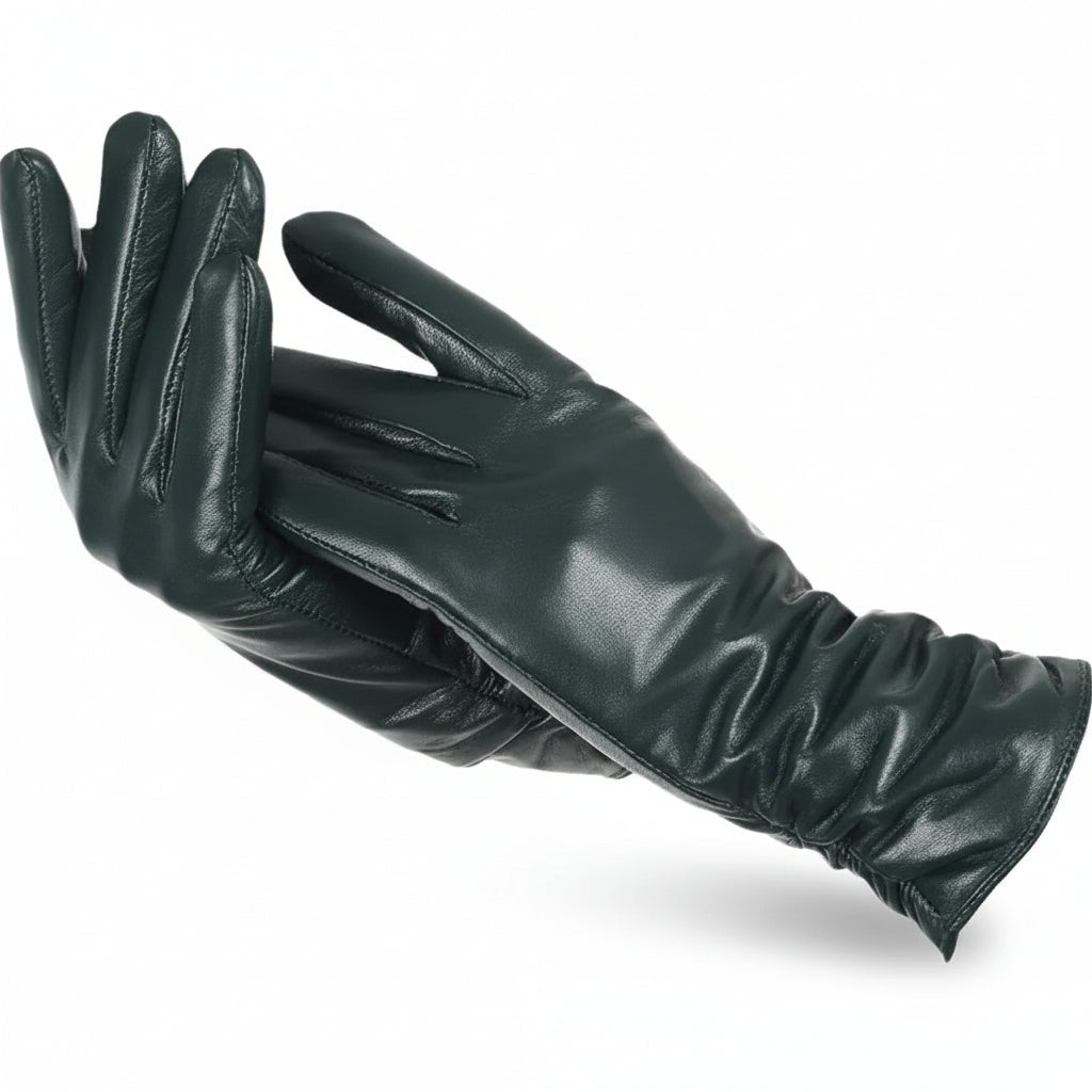Klassische schwarze Damen-Winterhandschuhe, elegant, gefüttert und vielseitig kombinierbar.