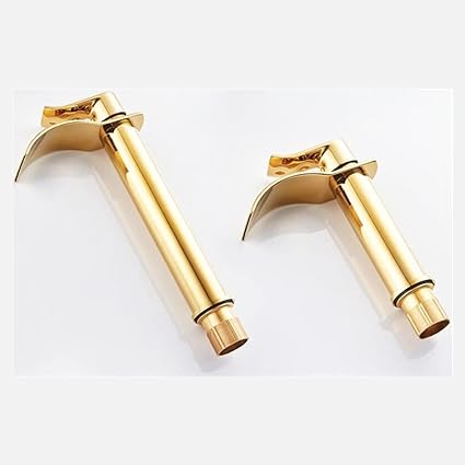 Vergoldete Wasserfall Badezimmerarmatur aus Messing, luxuriöses Einloch-Design.