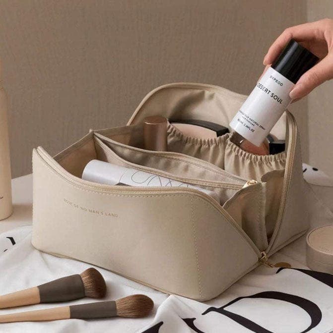 Elegante, wasserfeste Make-up Tasche aus Oxford Stoff für Damen, ideal für Reisen. Inkl. verstellbarem Innenraum.