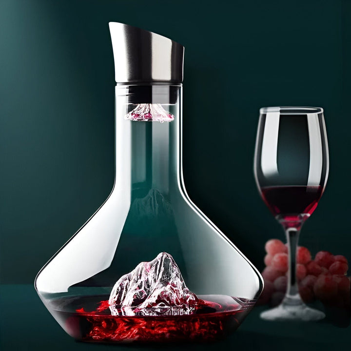 Luxuriöser Kristallglas-Dekanter (1500ml) mit Eisberg-Design, fördert die Aromaentfaltung.