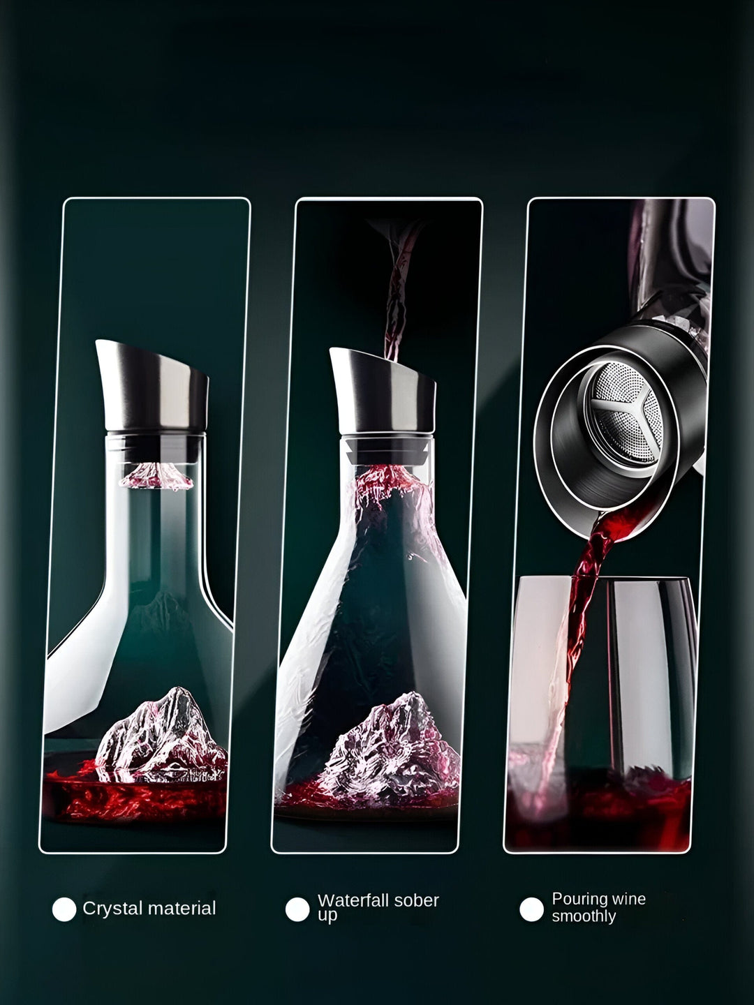 Exquisiter Weinbelüfter aus Kristallglas (1500ml) mit einzigartigem Eisberg-Design.