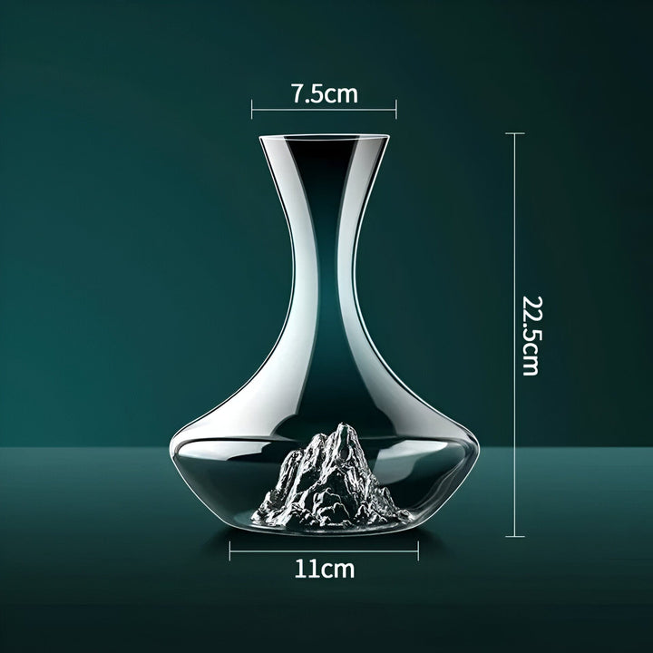 Hochwertige Glas-Karaffe 1500ml im eleganten Eisberg-Stil für den Wein-Trinkgenuss.