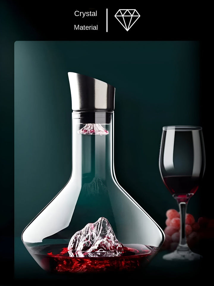 Kristallglas Weindekanter 1500ml im Eisberg-Design, ideal als stilvolle Servierkaraffe.