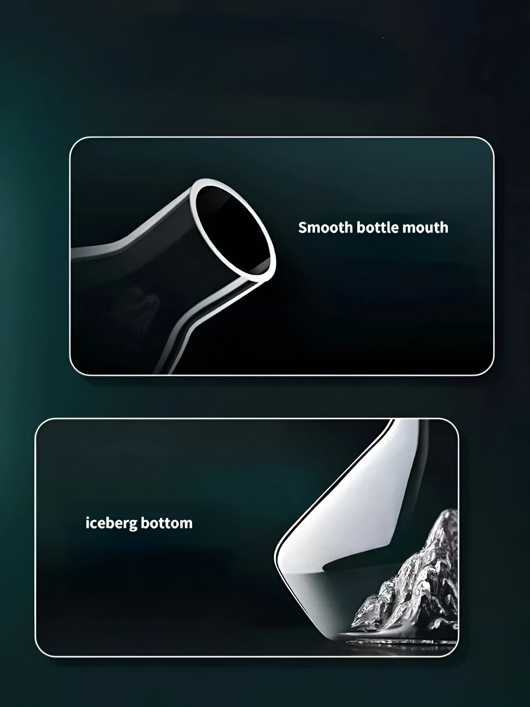 Design-Weinkaraffe aus Kristallglas, 1500ml, Eisberg-Look, perfekt zum Dekantieren.
