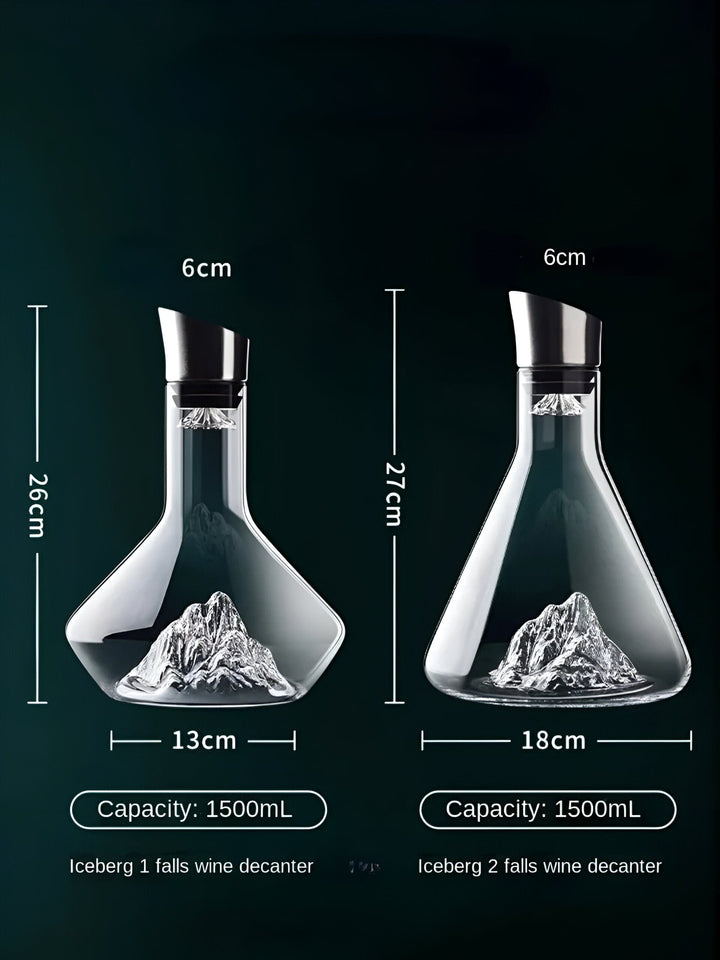 Großer 1.5L Eisberg Wein-Dekanter aus reinem Kristallglas für optimale Weinbelüftung.