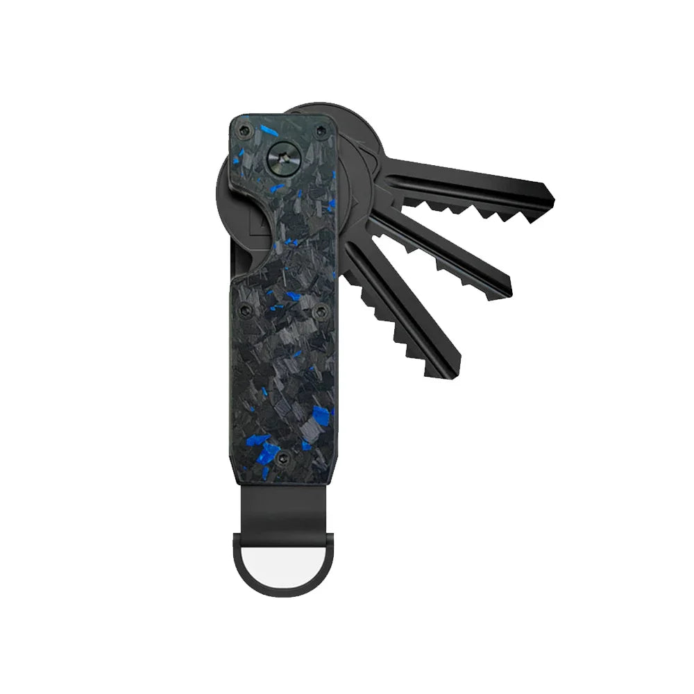 Eleganter Schlüssel Organizer aus Aluminium mit Carbon-Optik, stilvoll und ultraleicht für Schlüssel.