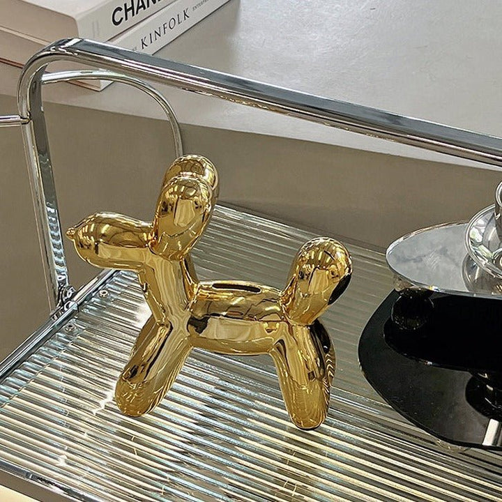Exklusiver Ballonhund als Spardose & Deko, luxuriöses Geschenk für Design-Liebhaber.