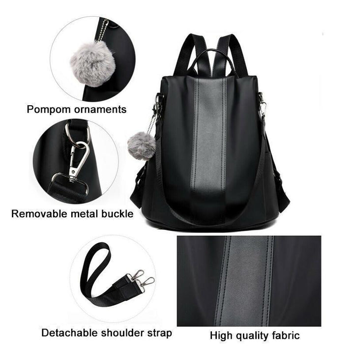 Eleganter Damen Anti-Diebstahl Rucksack aus wasserdichtem Material, ideal für Stadt und Freizeit.