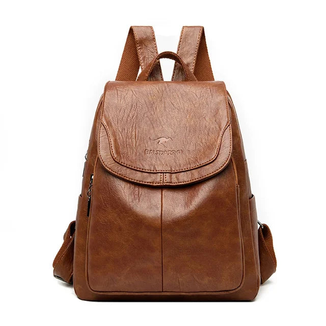 Eleganter Damen Lederrucksack in Braun, stilvoll & vielseitig für Alltag und City.