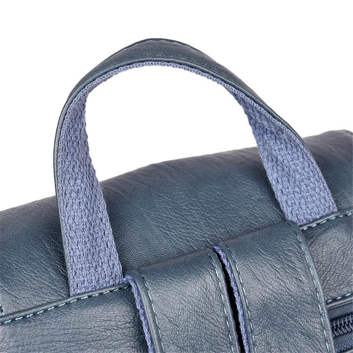 Schwarzer Lederrucksack Damen, eleganter und praktischer Rucksack für jeden Tag.