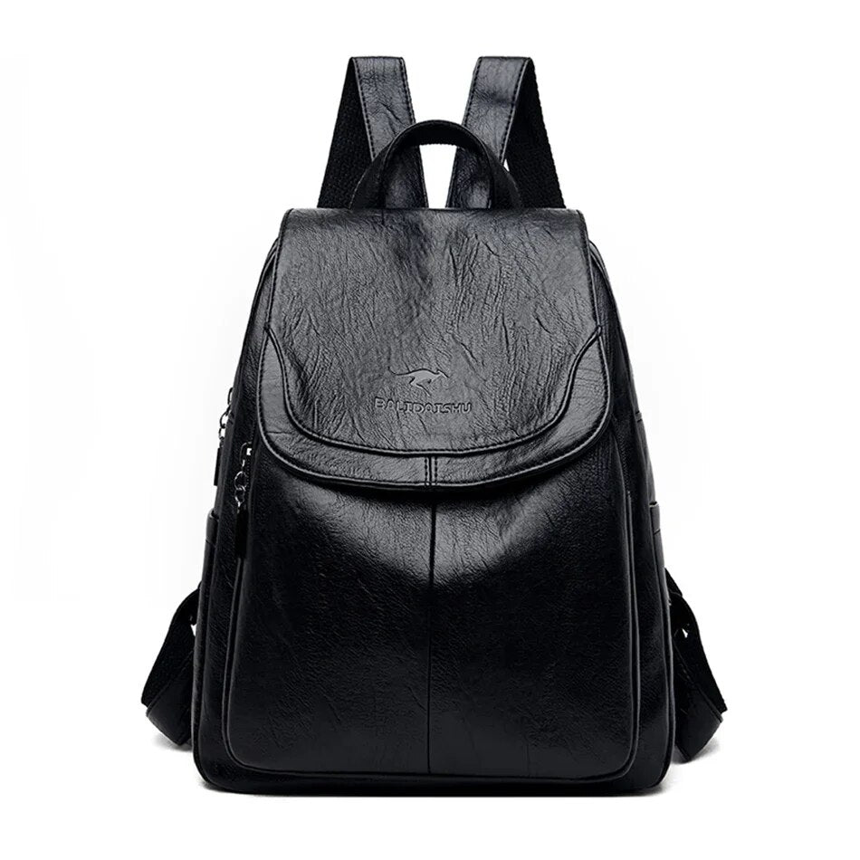 Stilvoller Damenrucksack aus Echtleder, praktischer Alltagsrucksack in Braun.