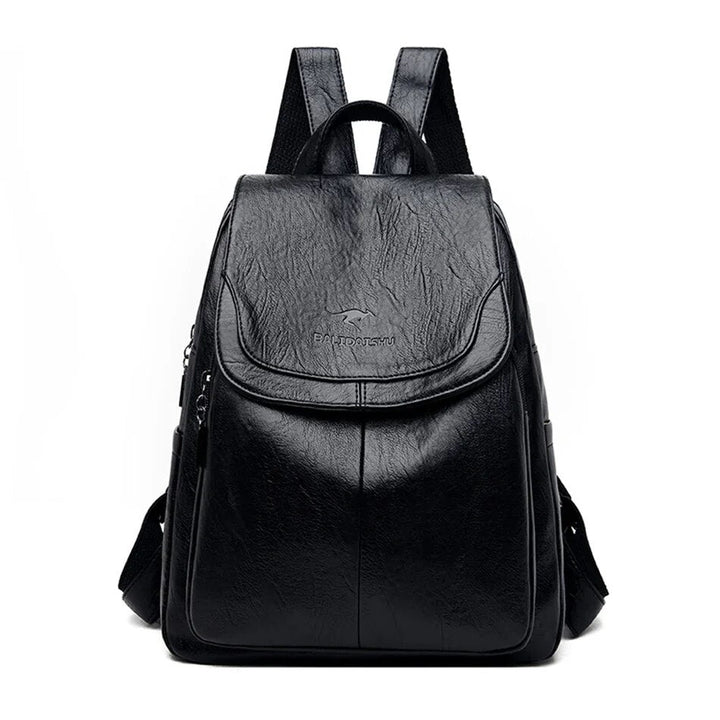 Stilvoller Damenrucksack aus Echtleder, praktischer Alltagsrucksack in Braun.