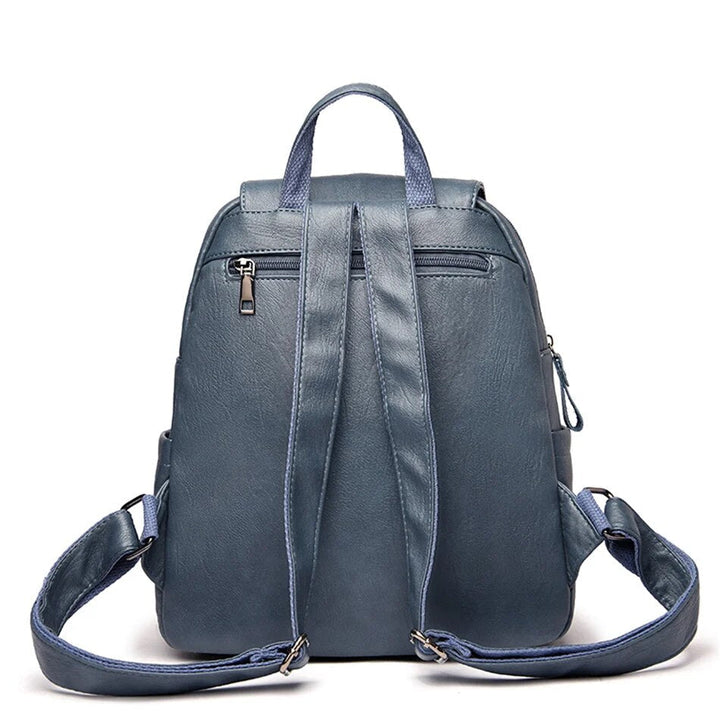 Damen Lederrucksack, bordeauxfarben, eleganter Cityrucksack, modische Handtasche.
