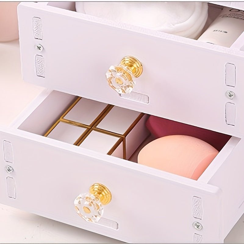 Damen Schminkspiegel mit integriertem Organizer für Make-up und Zubehör; praktisch und platzsparend.