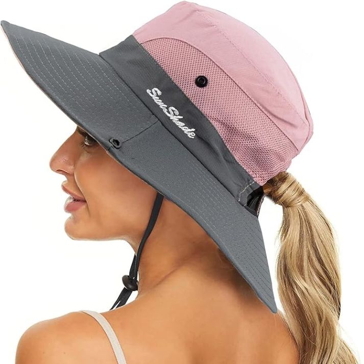 Damen Sonnenhut mit stilvollem Design und praktischer UV-Schutzfunktion.
