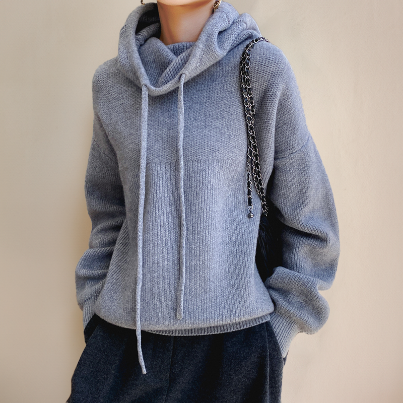Moderner Damenpullover für Büro & Freizeit. Eleganter Langarm-Pullover mit hohem Kragen, vielseitige Herbstmode.