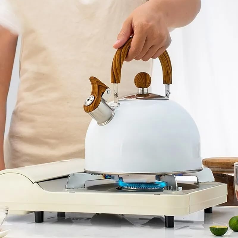 Robuster Kavana Edelstahl-Pfeifkessel, induktionsgeeignet und sicher, ideal für Tee & Kaffee.