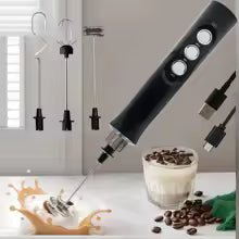 Eleganter elektrischer Milchaufschäumer, kabellos & USB-aufladbar für perfekten Milchschaum in Kaffee & Kakao.