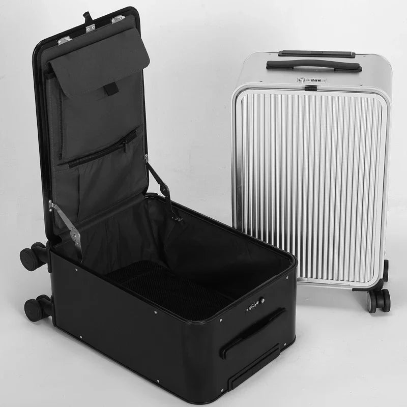 Praktischer Hartschalen-Kabinengepäck-Trolley; stabiler Koffer mit 360-Grad-Rollen für Business- & Urlaubsreise.