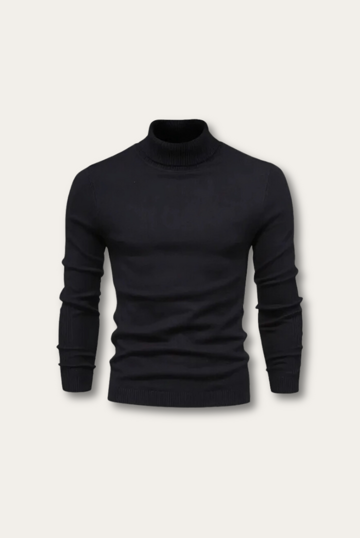 Eleganter Herren Luxus-Rollkragenpullover für den Winter. Klassischer, warmer Pullover für Business & Freizeit.