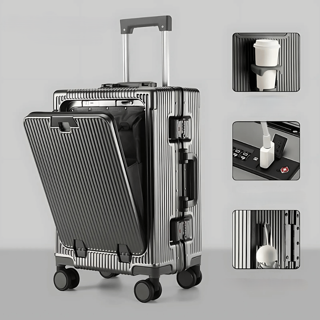 Eleganter Manhattan Pro Hartschalenkoffer mit durchdachtem Interieur & Packriemen.