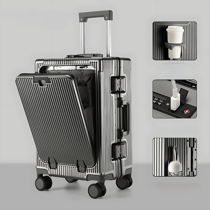 Eleganter Manhattan Pro Hartschalenkoffer mit durchdachtem Interieur & Packriemen.