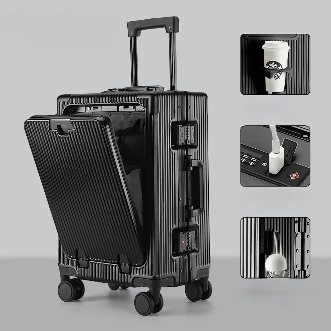 Manhattan Pro: Dein smarter Handgepäckkoffer mit USB-Port & schnellem Zugriff auf Essentials.